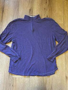 Left Coast Tee Men's Purple Quarter Zip Pullover Size XXL